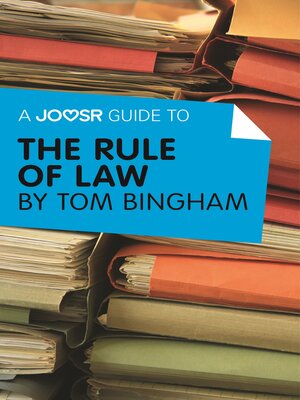 cover image of A Joosr Guide to... the Rule of Law by Tom Bingham